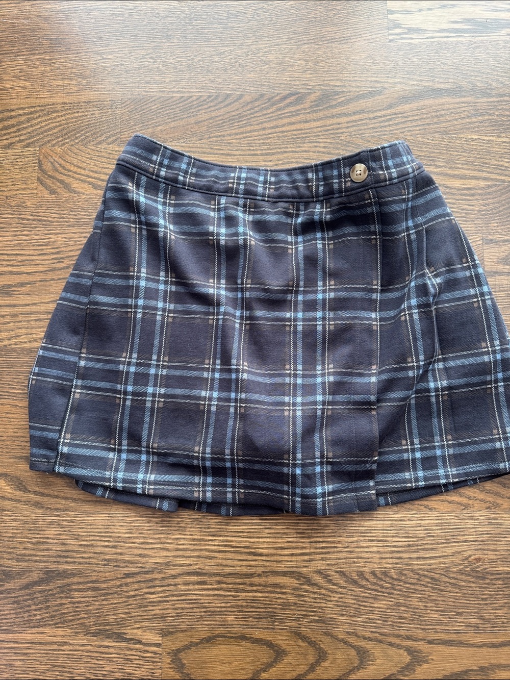 Abercrombie KIDS pleated back plaid faux wrap skirt size 15/16